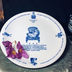 Alice Blue and White Decorative Maebata Plate